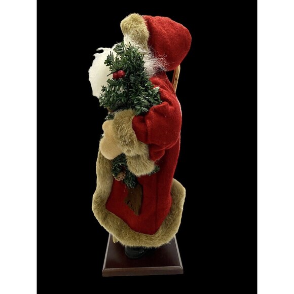 Santa Statue 18” Old World Santa Limited Edition Collection 2004 With Skies,Tree - Picture 7 of 15